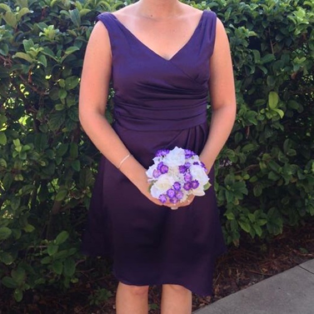 David’s bridal plum purple brides maid dress